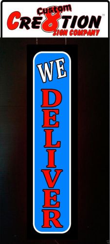 Led light box sign - we deliver -  neon/banner alternative - window sign 46&#034;x12&#034; for sale