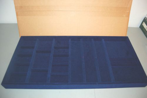 Jewelry Display Tray Holder Case Blue velvet felt NEW