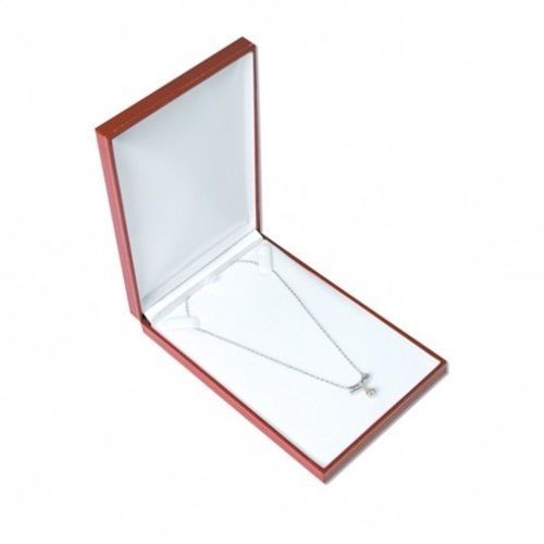 1 classic red leatherette necklace pendant or cahin jewelry gift box for sale