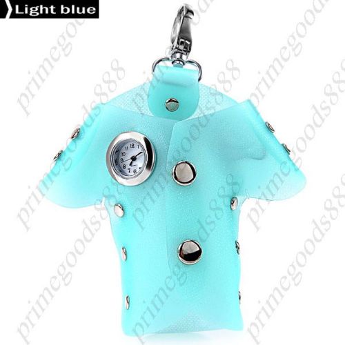 Clothes shape keychain quartz unisex wristwatch free shipping hook light blue for sale