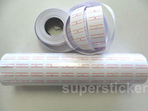 10 roll x 500 tag labels refill for mx-5500 one line price gun white /w red line for sale