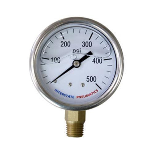 500 PSI 2-1/2&#039; Dial 1/4&#039; NPT Bottom Mount Oil Filled Pressure Gauge - G7022-500