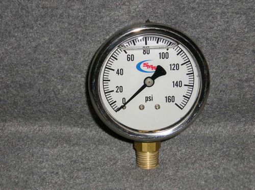 0-160 LIQUID FILLED PRESSURE GAUGE AIR WATER HYDRAULIC