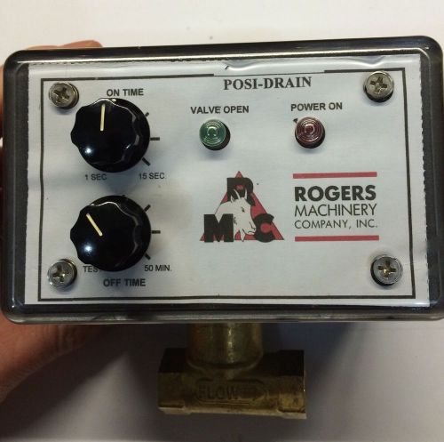 Rogers Machinery Posi-Drain PD7020 Timer Drain Valve 120 VAC, 60 HZ, 30W 200 PSI