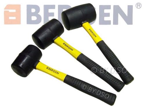 BERGEN 3 Piece Rubber Mallet Set 16oz 24oz 32oz - NEW