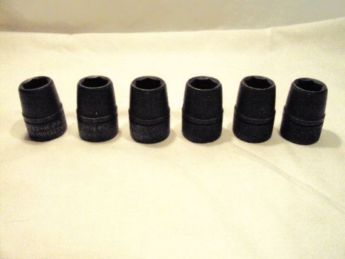 6 NEW OLD STOCK PROTO 19/32&#034; X 5/8&#034; DRIVE, # 7619-H 6 POINT IMPACT SOCKET SET