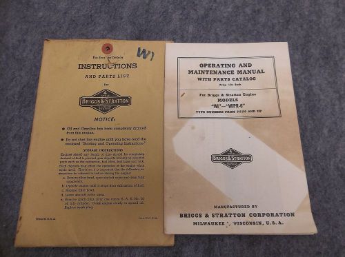 Briggs &amp; Stratton Gasoline Engine Models WI &amp; WIPR-6 Operating Manual 16997