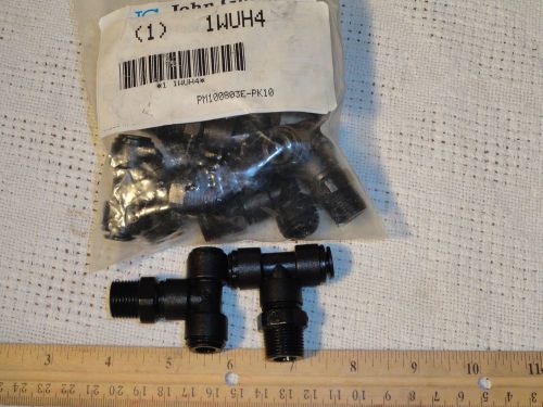 LOT OF 10pc John Guest Swivel Branch Tee 8mm Tube OD BLACK PM100803E-PK10 1WUH4