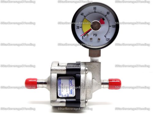 NEW SHURFLO 65PSI STAINLESS STEEL IN-LINE WATER PRESSURE REGULATOR WITH GAUGE