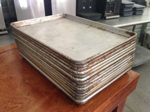 13 Aluminum Half Size Sheet Bakery Baking Sheet Pans Used
