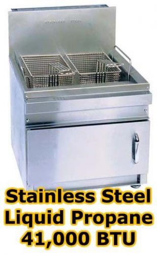 Commercial Propane Countertop Deep Fryer - 22&#034; Deep - 2 Basket - 41,000 BTU