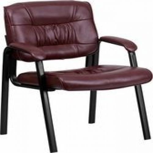Flash furniture bt-1404-burg-gg burgundy leather guest / reception chair with bl for sale