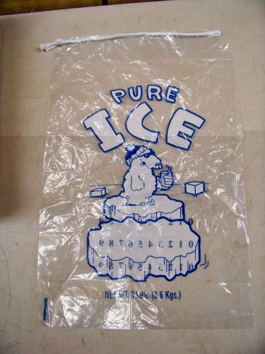 500 8# 8 lb Drawstring Ice Bags Polar Bear