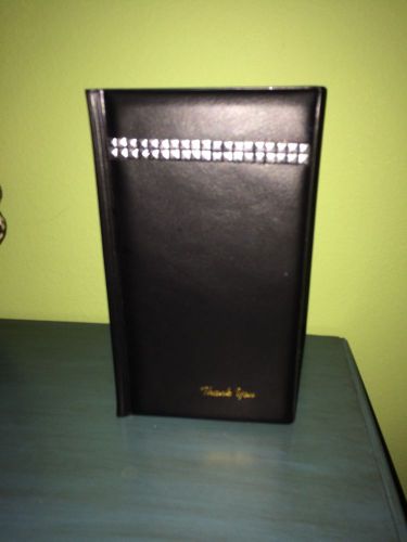 Black Vinyl Restaurant Check Holder Presenter Decorative Studs