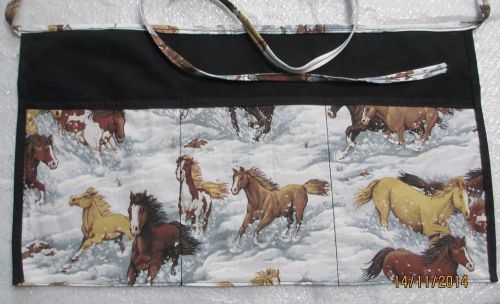 Waiter/waitress Server Waist Apron, Running Horses in Snow