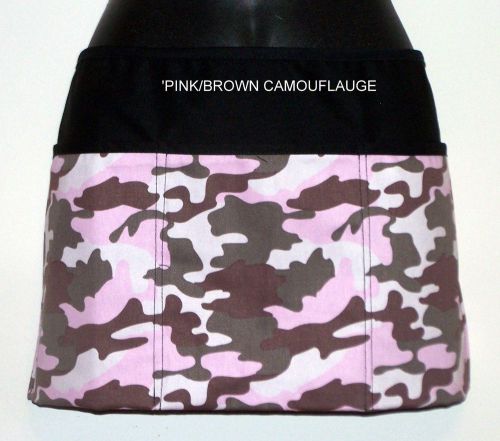 Waist Apron pink camouflage Server Waitress Bar  Waist Apron