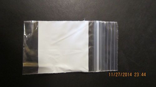 LDPE 1 1/2&#034; x 2&#034; White Block Zip-Lock Bags Qty 1000