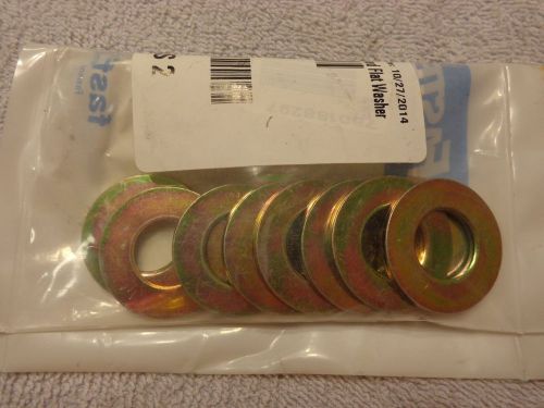 5/8&#034; Yellow Zinc Finish SAE Thru-Hardened Flat Washer (QTY 10)