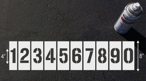 4&#034; NUMBER Stencils for Parking lot &amp; curb blocks Address Parking Space