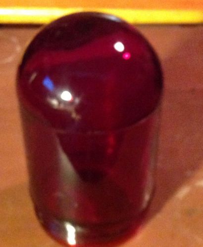 Vintage Red Glass Safety Industrial  - Globe -- New Old Stock Estate Find