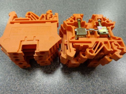 (10) NEW CONTA-CLIPS RK2.5-4-OG  ORANGE TERMINAL BLOCKS