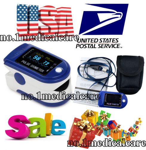 Usa fda ce oximeter pulse finger tip monitor blood oxygen spo2 cms50d, blue for sale