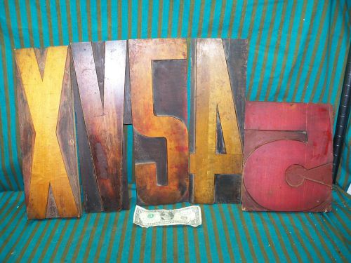 Vintage printing Blocks Large Wood Antique X V 545