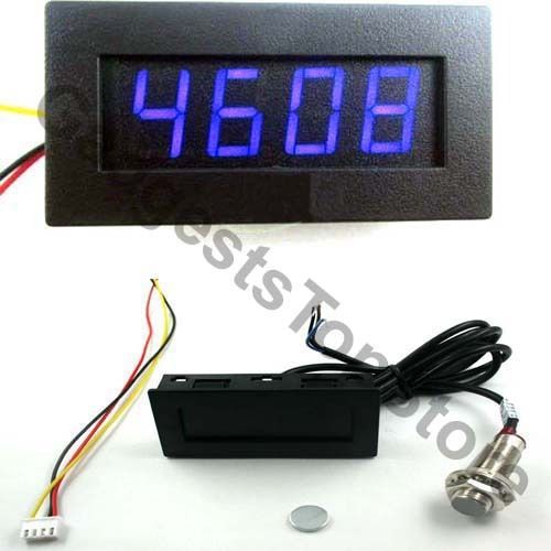 Digital blue led tachometer rpm speed meter + hall proximity switch sensor npn for sale