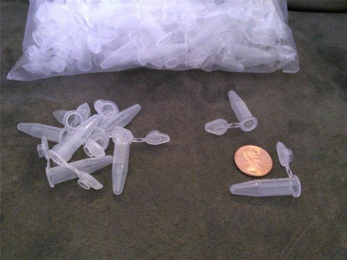 40 NEW tiny,plastic microcentrifuge tubes with hinged caps: 0.5 ml size, small