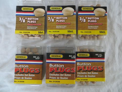 GENERAL TOOLS 312038 BUTTON HEAD WOOD PLUGS-HARDWOOD, 300 Pcs, 3/8&#034;