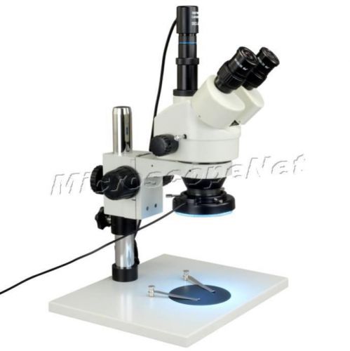 0.3M Pixel Digital 7X-45X Zoom Stereo Microscope+Metal Shell 144 LED Ring Light