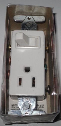 Eagle 3293, Decorator SP Quiet Switch &amp; U-Ground Receptacle, 15A-120V AC, White