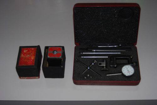 STARRETT 657 magnetic base &amp; 196 indicator with case