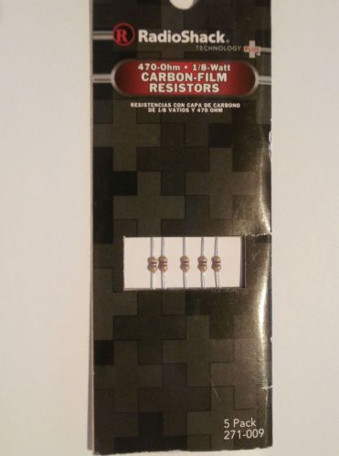 RadioShack CARBON FILM RESISTORS 470-Ohm 1/8 Watt (5 pack) 271-009