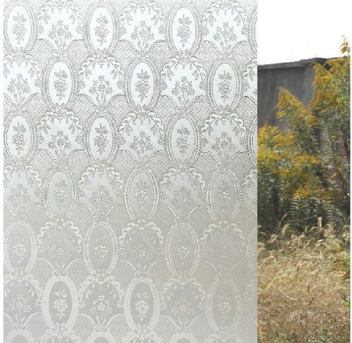 Retro classic flower privacy window film frosted decorative glass sticker #N26