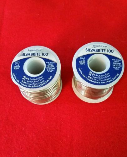 Silvabrite 100 Lead Free Solder 1 Lb Roll Electrical Plumbing Repair 2 Rolls New