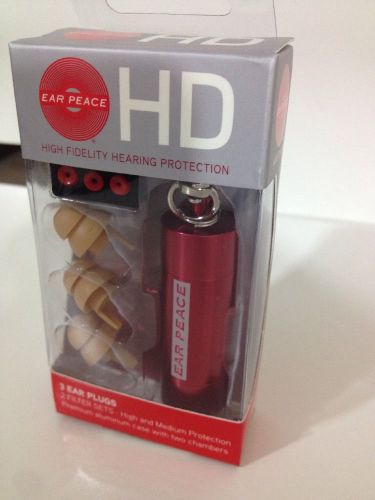 Earpeace hd high fidelity hearing protection red case plugs filters new for sale