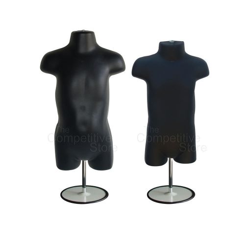 Infant + Toddler Mannequin Form With Metal Base Boys And Girls Clothing - Black