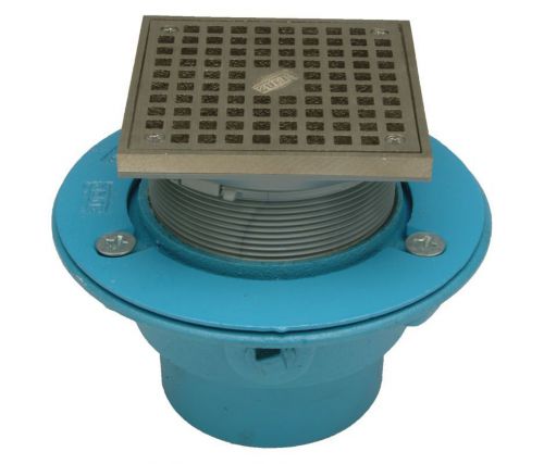 Zurn industries square floor drain cast iron no hub 4&#034; gr-fs05ni-c2n-ps-cc |lv4| for sale