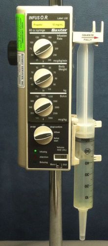 Baxter Infus OR &amp; L 02 Propofol Label_Bard Syringe Pump_Infusion IV_O R Warranty