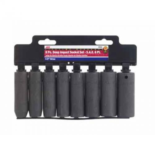 8 pc 1/2&#034; drive sae deep impact socket set ace sockets 25322 082901253228 for sale