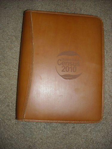 Tan leather day-timer classic planner/organizer &#039;united states census&#039; cover!!! for sale