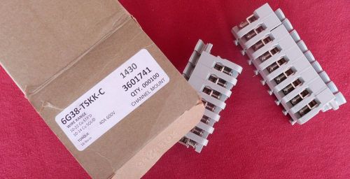 Box of 100 marathon 6g38-tskk-c 3/8” sectional terminal block channel mount 40 a for sale