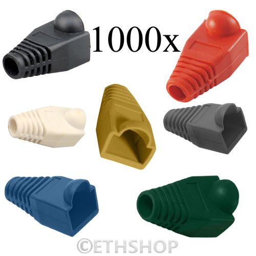 1000pcs rj45 cat 6 cat 6e lan network internet cable crimp end connector boots for sale