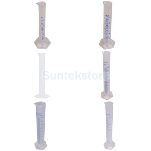 5pcs 10/25/50/100/250/500ml graduated measuring cylinder school laboratory diy for sale