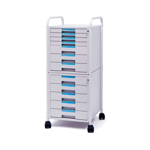 System-II Key Mobile File Cabinet 12 Drawers Index  Key Lock  4 Casters, 1712K