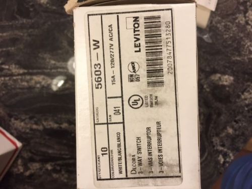 30 Leviton Decora 3-way switch - White - New in Box - #5603-W - 15 amp