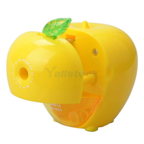 School Smart Portable Apple Pattern Hand-operated Pencil Sharpener Random Color