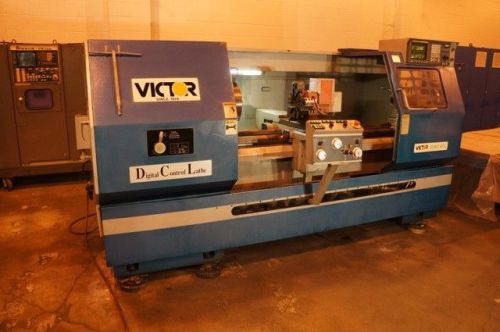 20&#034; x 60&#034; victor 2060-dcl cnc teach lathe w/fanuc 20-t control, dorian turret for sale