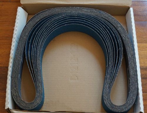 NORTON R821 SANDING BELTS, BOX of 10, 1 1/2&#034; x 60&#034;, 36Y GRIT NORZON PLUS